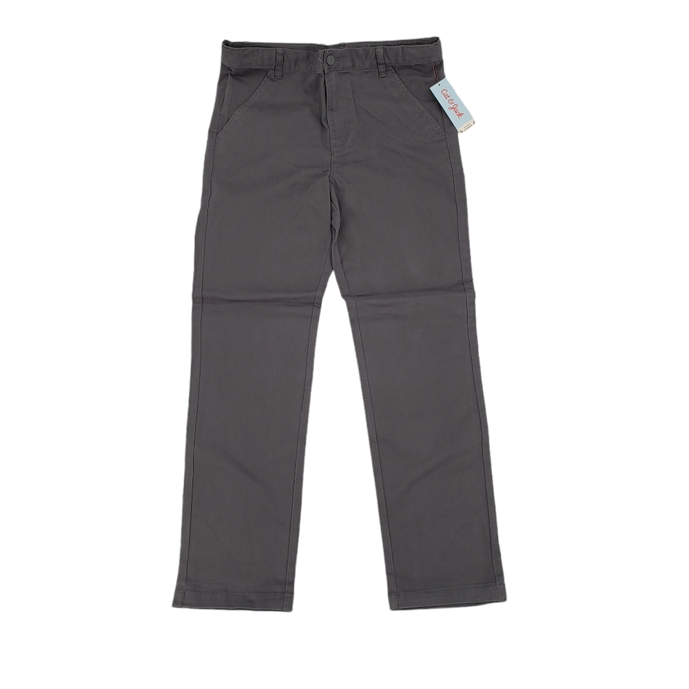 NWT Cat & Jack Boys School Uniform Pants Size 16 Husky Thundering Gray